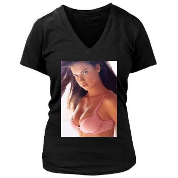 Adriana Lima Women's Deep V-Neck TShirt