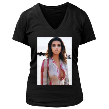 Adriana Lima Women's Deep V-Neck TShirt