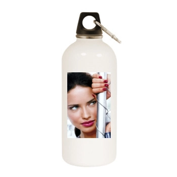 Adriana Lima White Water Bottle With Carabiner