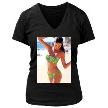 Adriana Lima Women's Deep V-Neck TShirt