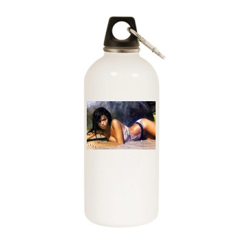 Adriana Lima White Water Bottle With Carabiner