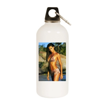 Adriana Lima White Water Bottle With Carabiner