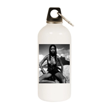 Adriana Lima White Water Bottle With Carabiner