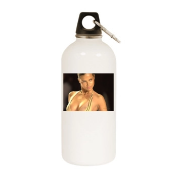 Adriana Lima White Water Bottle With Carabiner