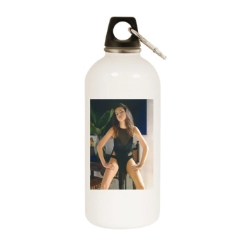 Adriana Lima White Water Bottle With Carabiner