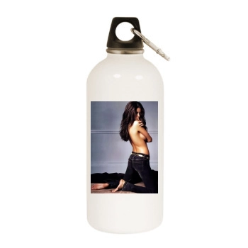 Adriana Lima White Water Bottle With Carabiner