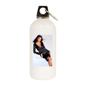 Adriana Lima White Water Bottle With Carabiner