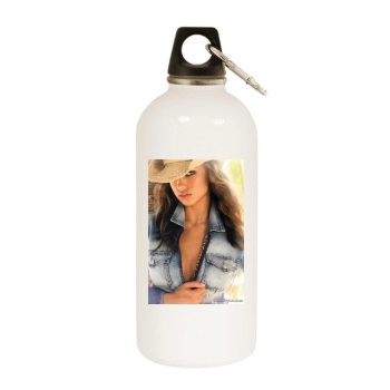 Adriana Lima White Water Bottle With Carabiner