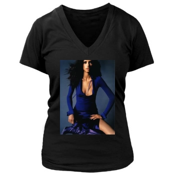 Adriana Lima Women's Deep V-Neck TShirt