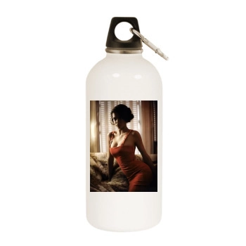 Adriana Lima White Water Bottle With Carabiner