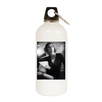 Adriana Lima White Water Bottle With Carabiner