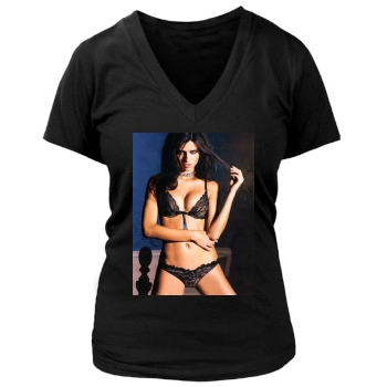 Adriana Lima Women's Deep V-Neck TShirt