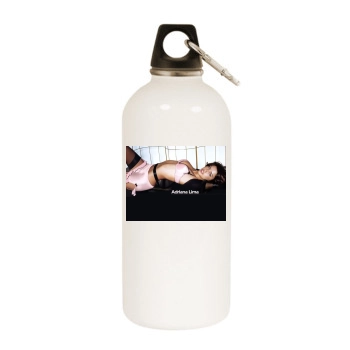 Adriana Lima White Water Bottle With Carabiner