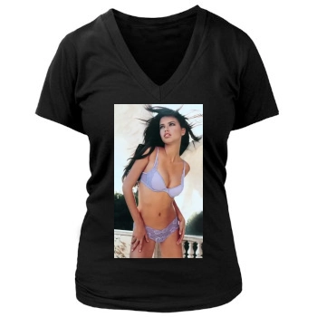 Adriana Lima Women's Deep V-Neck TShirt