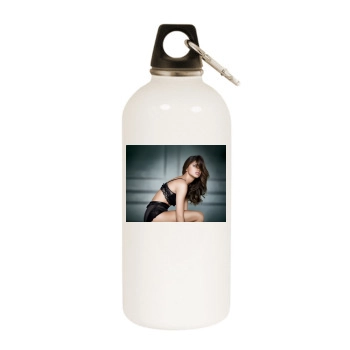 Adriana Lima White Water Bottle With Carabiner