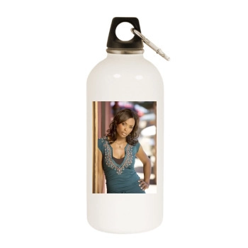 Aisha Tyler White Water Bottle With Carabiner