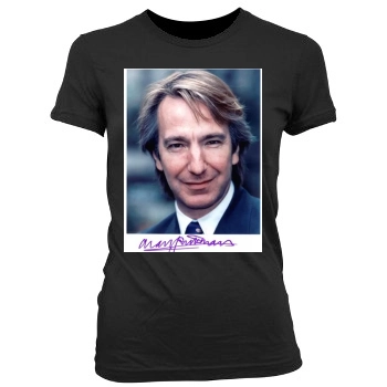 Alan Rickman Women's Junior Cut Crewneck T-Shirt