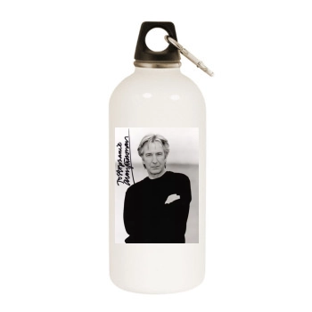 Alan Rickman White Water Bottle With Carabiner