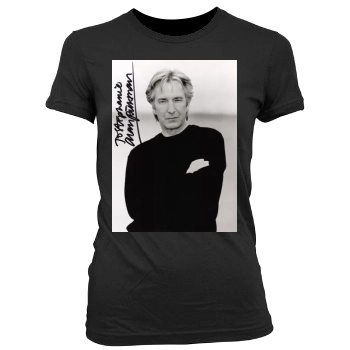 Alan Rickman Women's Junior Cut Crewneck T-Shirt