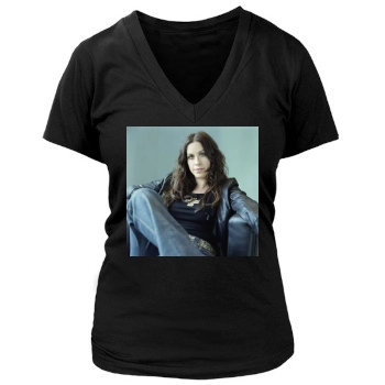 Alanis Morissette Women's Deep V-Neck TShirt