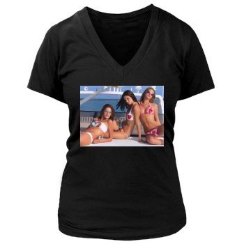 Alessandra Ambrosio Women's Deep V-Neck TShirt