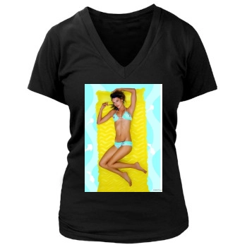 Alessandra Ambrosio Women's Deep V-Neck TShirt