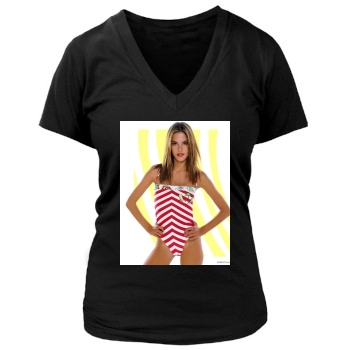 Alessandra Ambrosio Women's Deep V-Neck TShirt