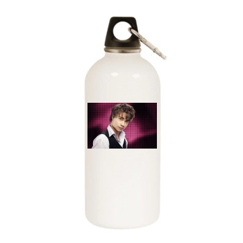 Alexander Rybak White Water Bottle With Carabiner