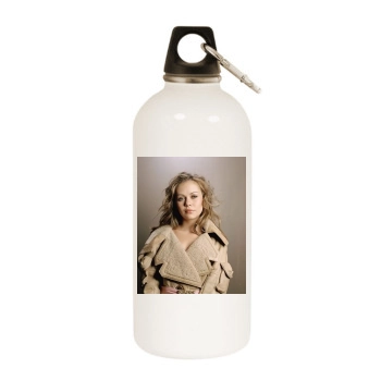 Alexis Dziena White Water Bottle With Carabiner