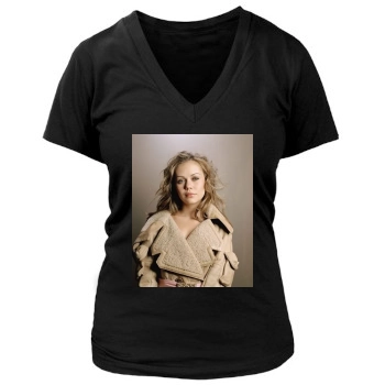 Alexis Dziena Women's Deep V-Neck TShirt