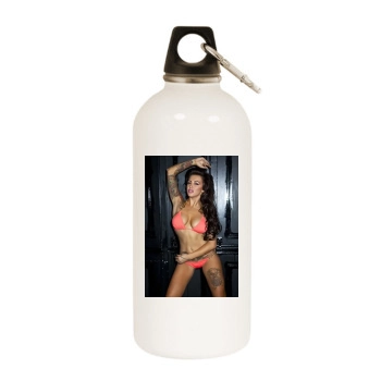 Sallie Axl White Water Bottle With Carabiner