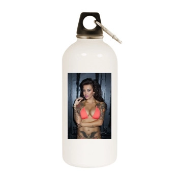 Sallie Axl White Water Bottle With Carabiner