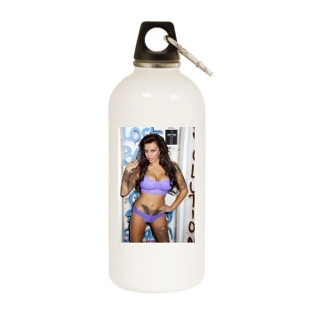 Sallie Axl White Water Bottle With Carabiner