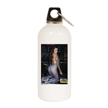 Sallie Axl White Water Bottle With Carabiner