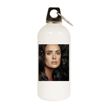 Salma Hayek White Water Bottle With Carabiner