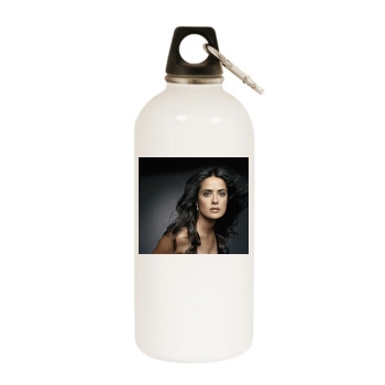 Salma Hayek White Water Bottle With Carabiner