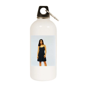 Salma Hayek White Water Bottle With Carabiner