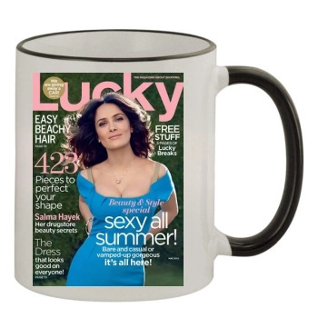 Salma Hayek 11oz Colored Rim & Handle Mug