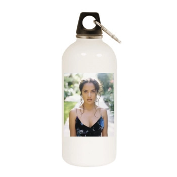 Salma Hayek White Water Bottle With Carabiner