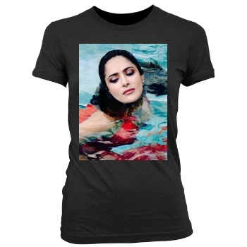 Salma Hayek Women's Junior Cut Crewneck T-Shirt