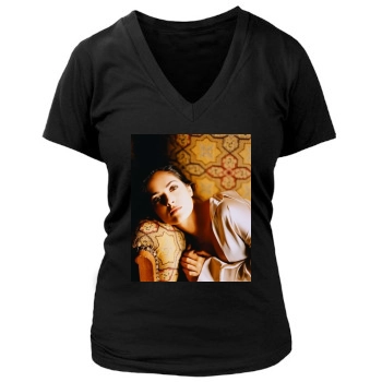 Salma Hayek Women's Deep V-Neck TShirt