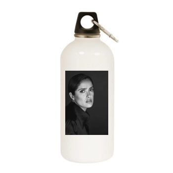 Salma Hayek White Water Bottle With Carabiner