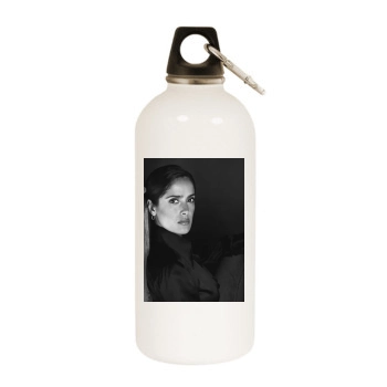 Salma Hayek White Water Bottle With Carabiner