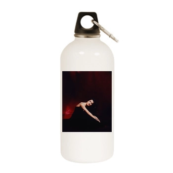 Salma Hayek White Water Bottle With Carabiner