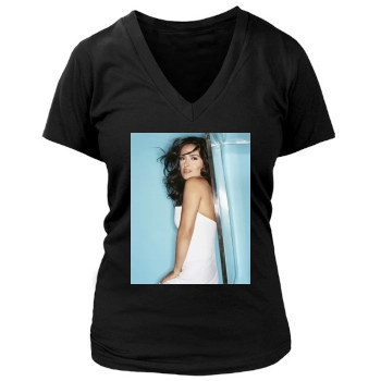 Salma Hayek Women's Deep V-Neck TShirt