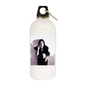 Salma Hayek White Water Bottle With Carabiner