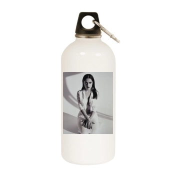 Salma Hayek White Water Bottle With Carabiner