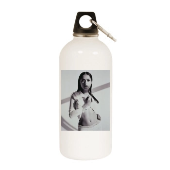 Salma Hayek White Water Bottle With Carabiner