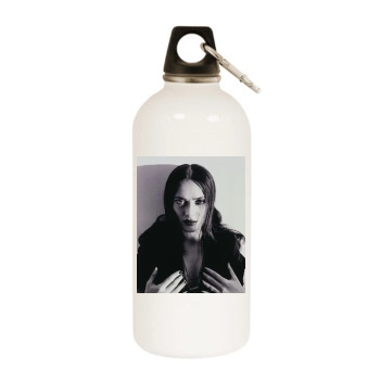 Salma Hayek White Water Bottle With Carabiner