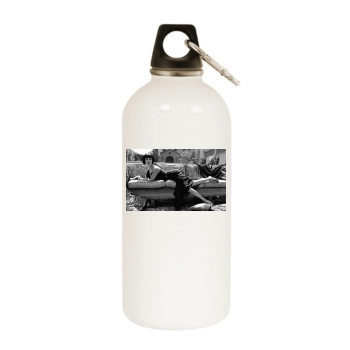 Salma Hayek White Water Bottle With Carabiner